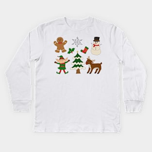 Christmas illustration cartoon drawing. Clipart. Kids Long Sleeve T-Shirt